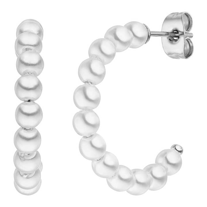 Schmuckgroßhandel – Brincos de argola por atacado – Brincos argola com pérolas | Banhado a ouro 18K2