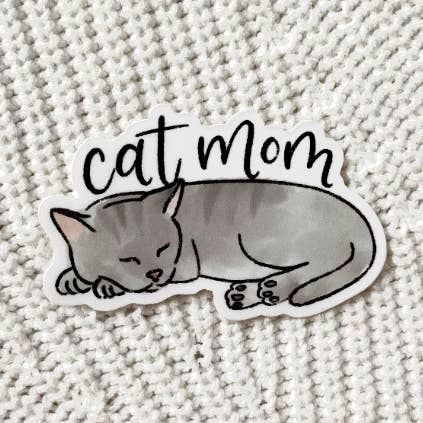 Cat Mom Sticker 2x3in for wholesale by Elyse Breanne Design
