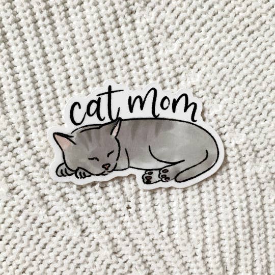 Elyse Breanne Design - Wholesale Sticker - Cat Mom Sticker 2x3in