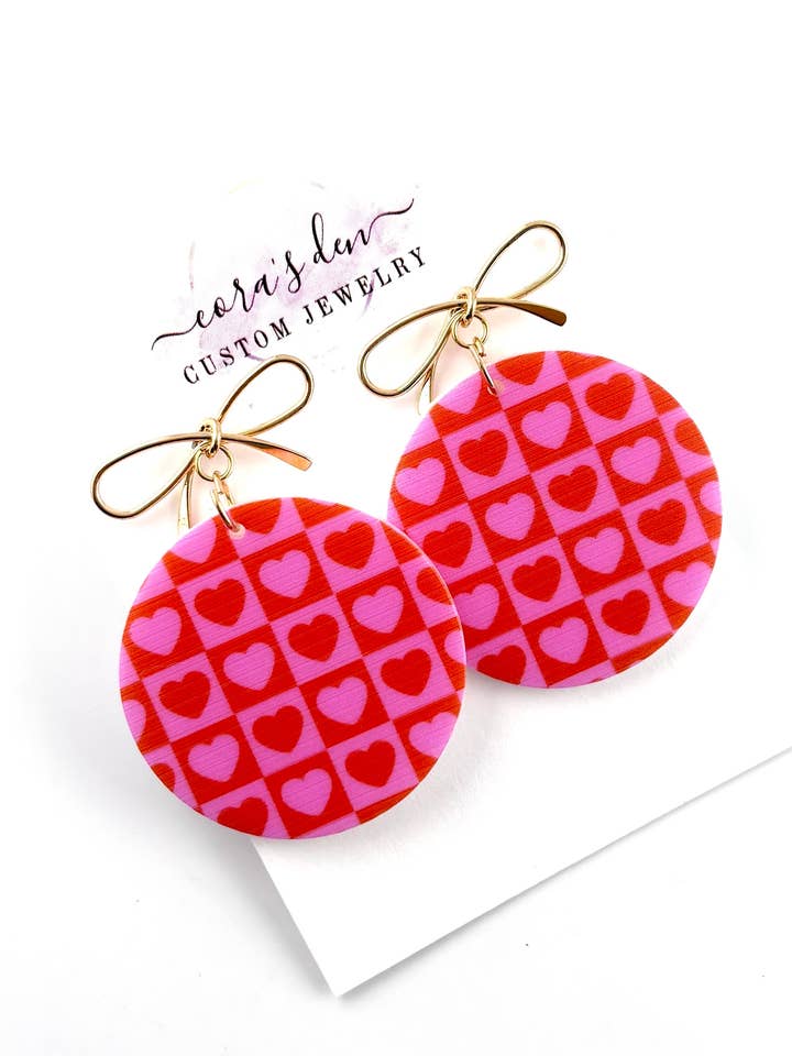 Valentijns schijf oorbellen voor wholesale door Cora's Den
