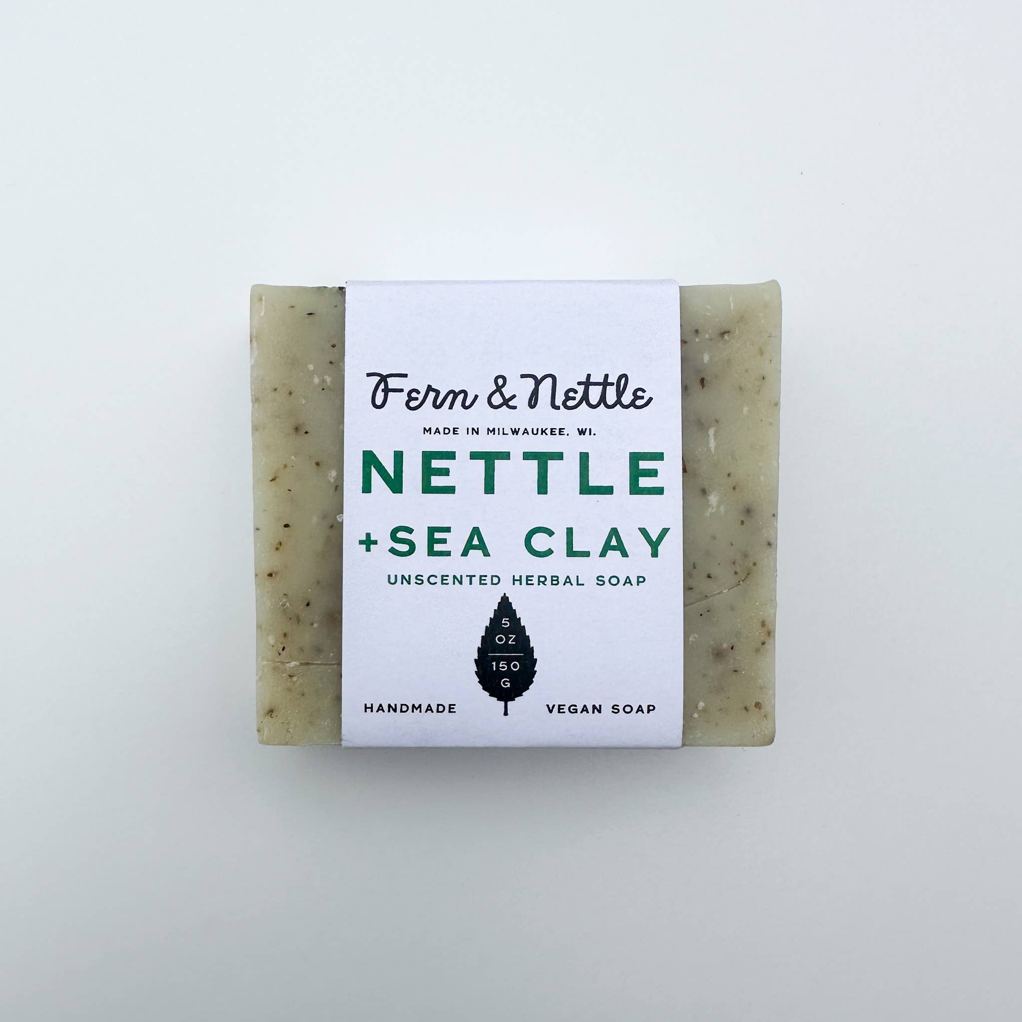 Fern and Nettle - Wholesale Bar Soap - Nettle + Sea Clay Unscented Herbal Soap