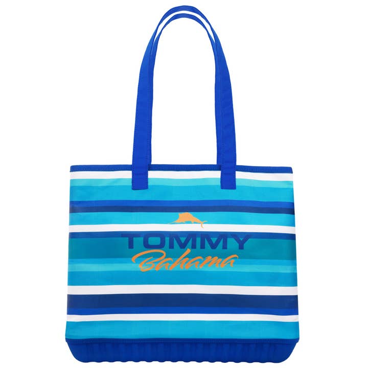 Concept One - Wholesale Tote Bag - Women's - Tommy Bahama Water-Repellent Tote with Pouch – Ocean Stripe Print1