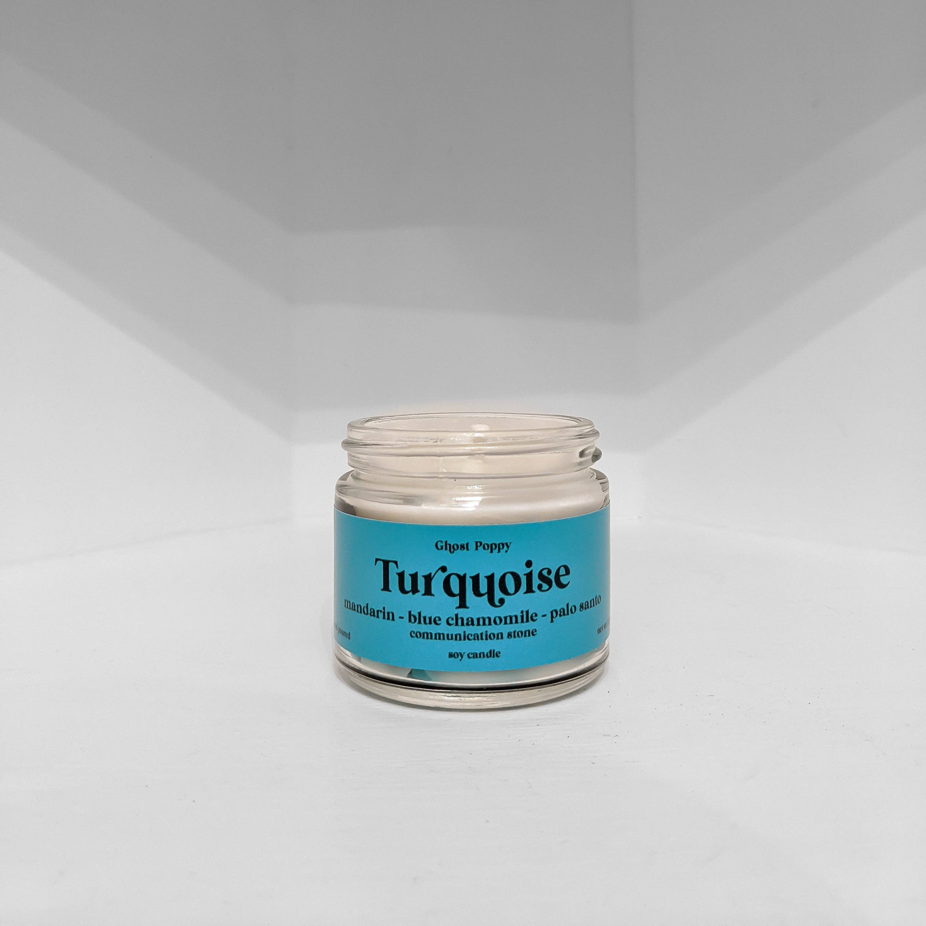Ghost Poppy - Wholesale Jar/Filled Candle - Turquoise Mini Candle2
