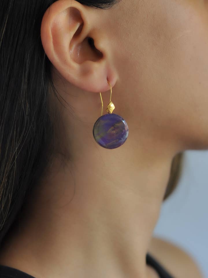 Örhängen cirkel 2cm guld pläterat Sterling Silver Dingla för wholesale av YagoEco Accessories