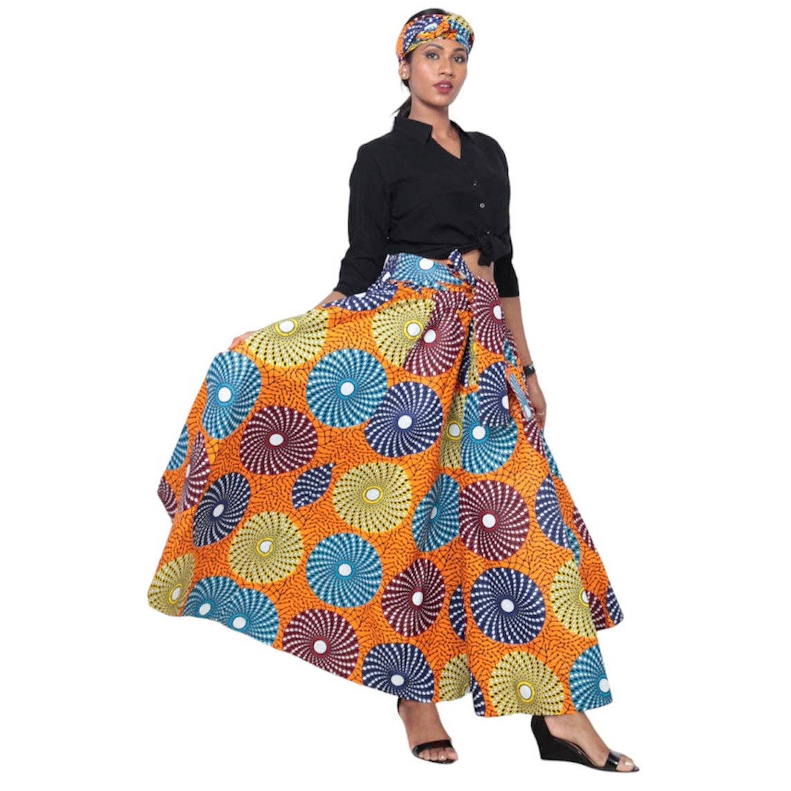 African Stars - Wholesale Skirt - Women's - Women's African Printed Long Maxi Skirt -- FI-3218