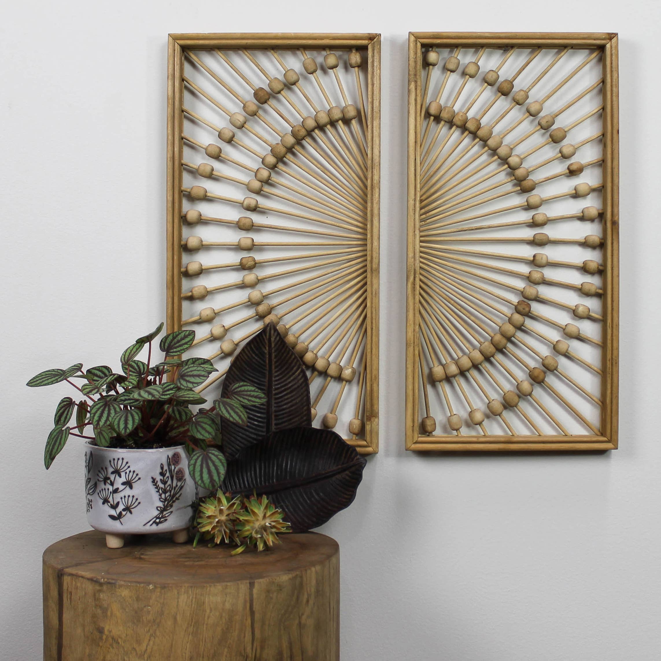 HomArt - Wholesale Wall Accent - Mina Wall Hanging, Wood.  Individual panel: 9.5x1x18.54