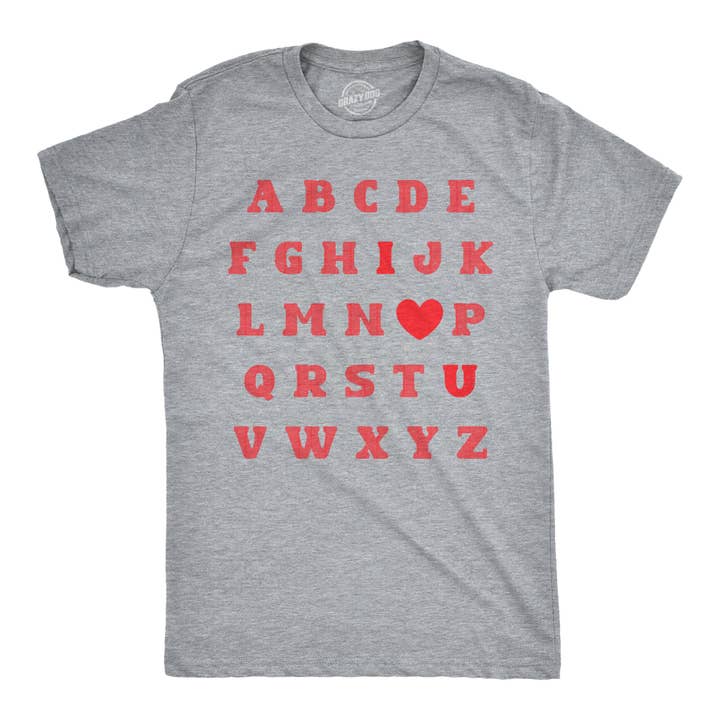 Valentine Alphabet Men's T Shirt for wholesale by Crazy Dog T-Shirts