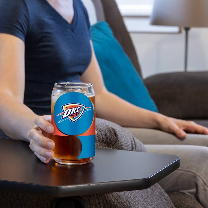 Rico Industries - Wholesale Beer Glass/Mug - NBA Basketball Oklahoma City Thunder 16-oz Can Shaped Glass2