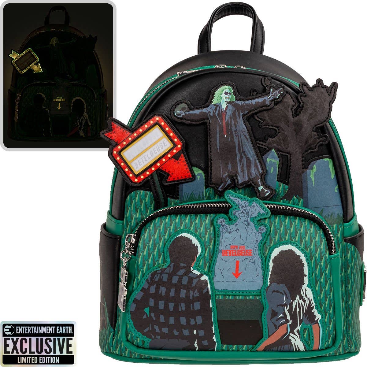 Entertainment Earth - Wholesale Backpack - Kids - Beetlejuice Graveyard GITD Mini-Backpack - EE Exclusive0