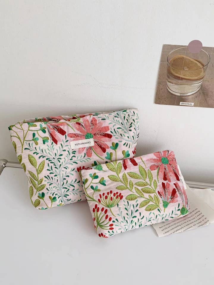 Colorful Large Capacity Flower Print Makeup Bag DP25C596 for wholesale by Dipped Shop