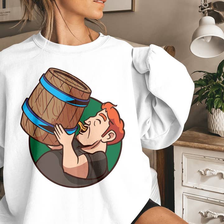 PositiveParty – Engroshandel T-shirt med print - Unisex – Drink Barrel Chug & Beer Lover T-shirts, Drikkevarer5