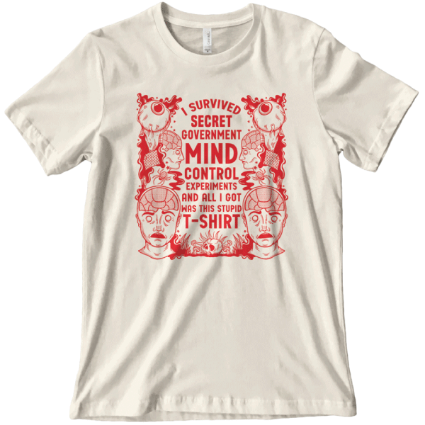 Wicked Clothes - Wholesale Screen Printed T-Shirt - Unisex - 'Mind Control Experiments' Shirt1