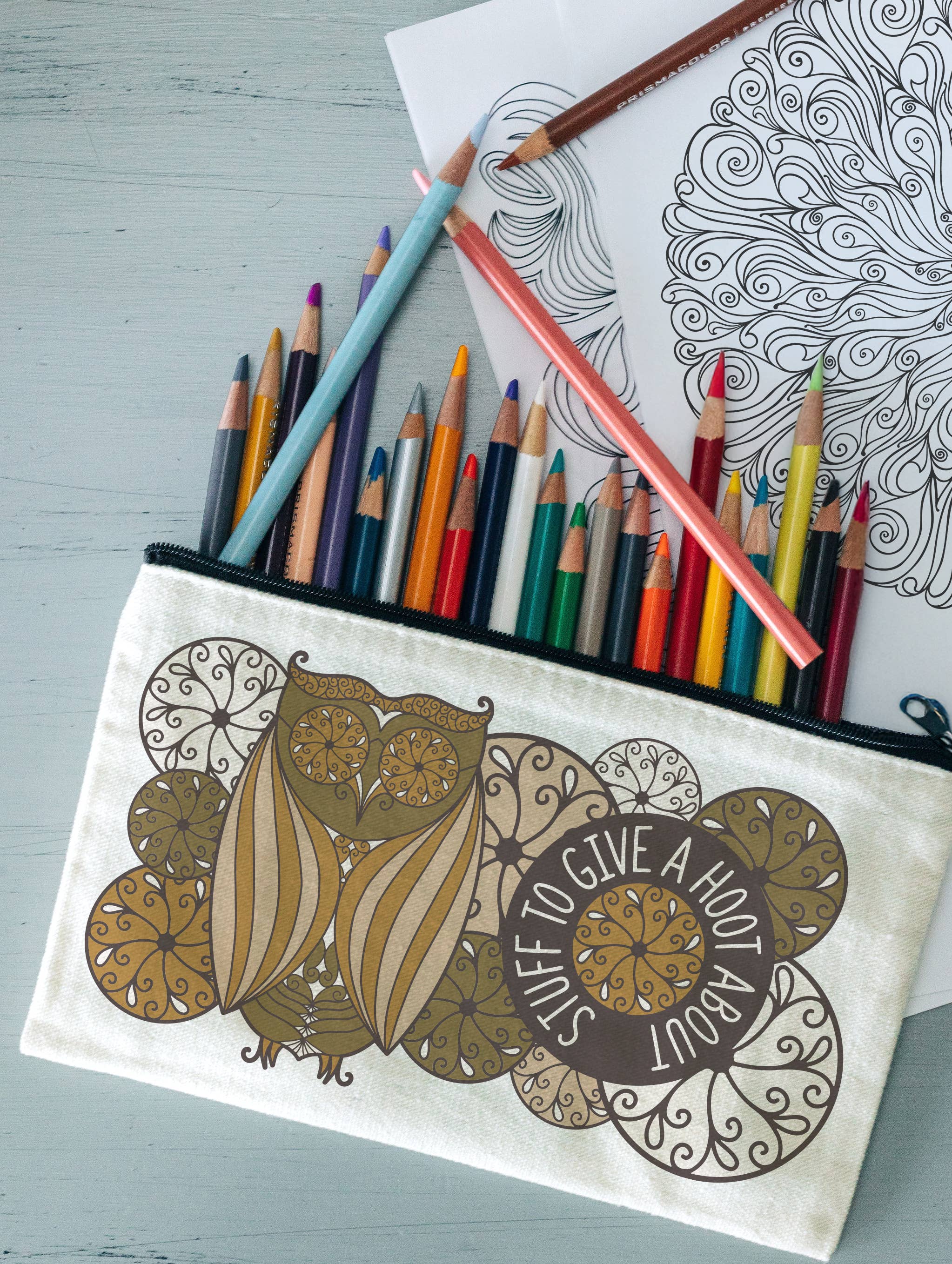 B.Goods Designs - Wholesale Pencil Case/Pouch - Stuff to Give a Hoot About – Boho Owl Pencil Pouch1