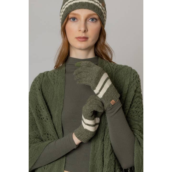 Hana – Engroshandel Handsker - Dame – Super bløde stribede strikkede berøringshandsker16