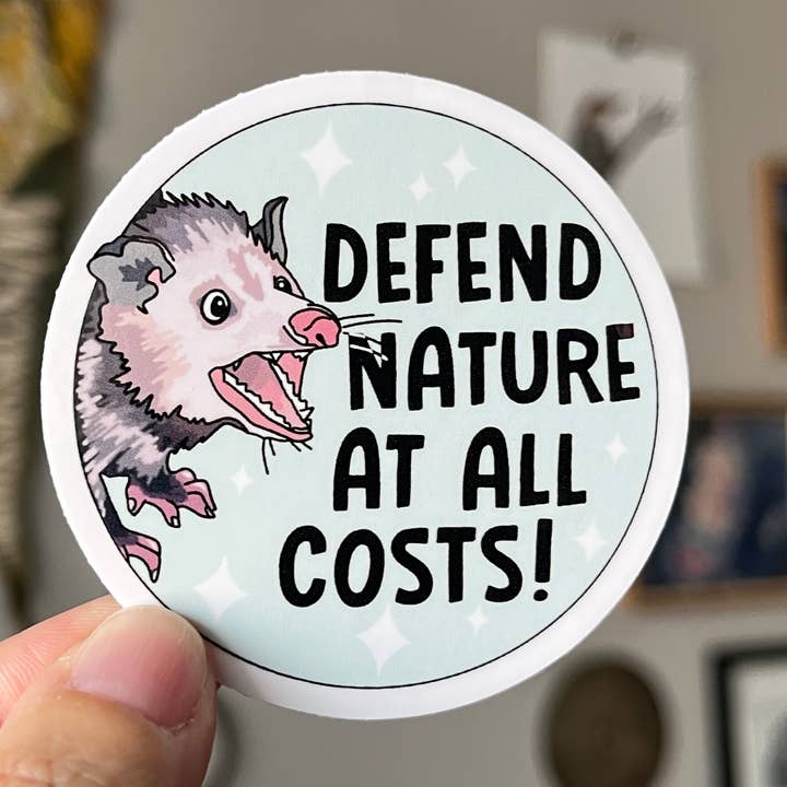 Defend Nature at All Costs sticker for wholesale by Thanks, Capitalism!