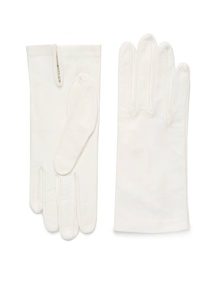 (3225) Gant en cuir formel jusqu'au poignet avec paume ventilée pour la vente par AMATO NEWYORK Carolina Amato