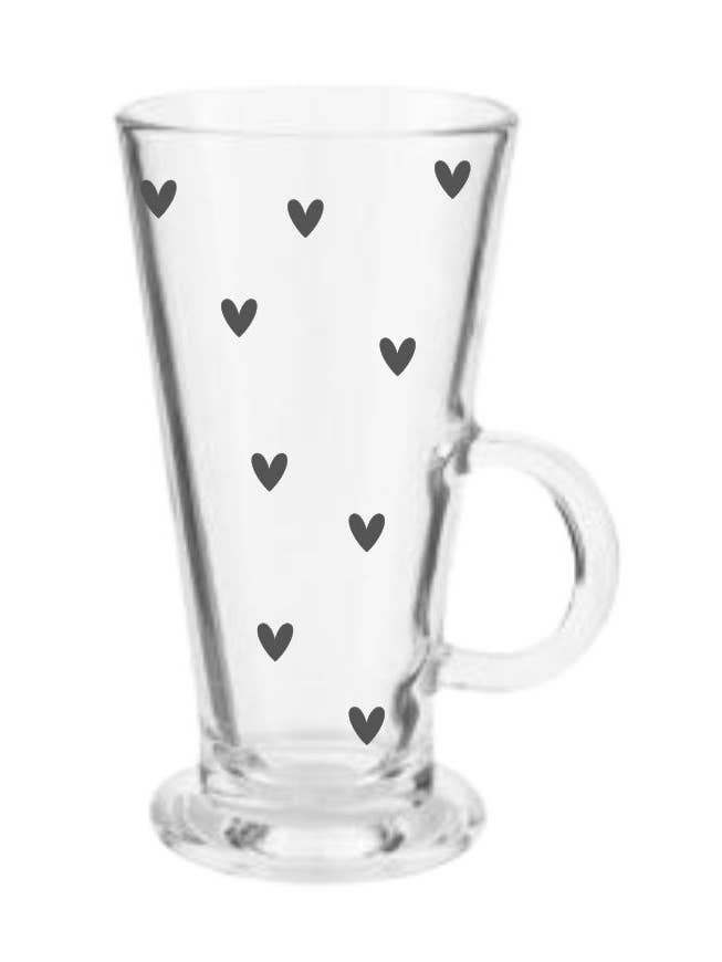Small Heart Latte Glass Black for wholesale by Pretty Liittle Things