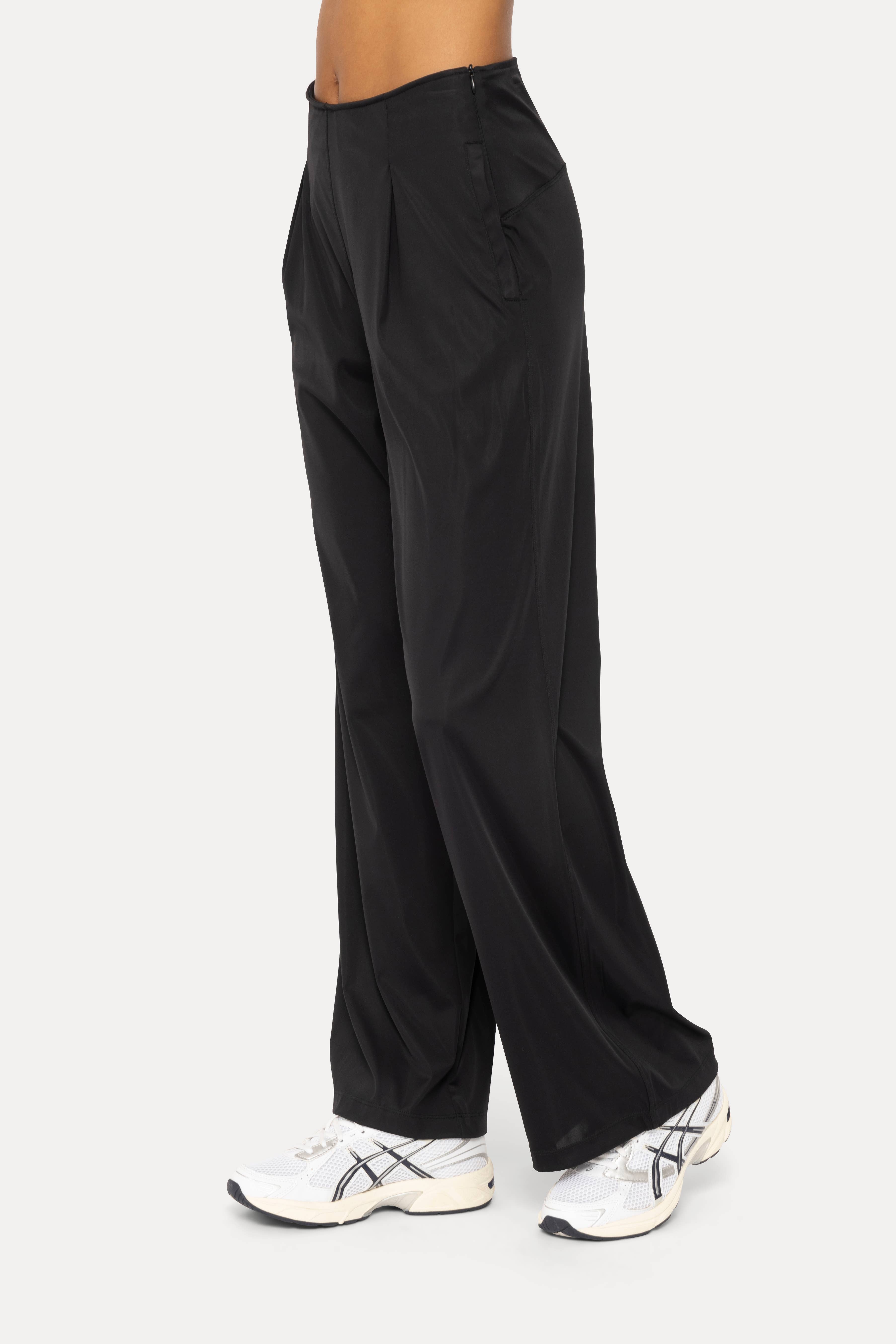 Mono B - Wholesale Pants - Women's - Flexflow Plated Front Wide Leg Pants1