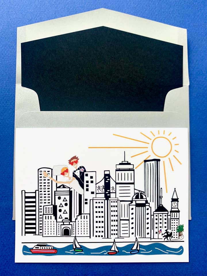 Mighty Boston, Happy Wedding — Set mit 10 Karten für den Großhandel von Mighty Violet Design