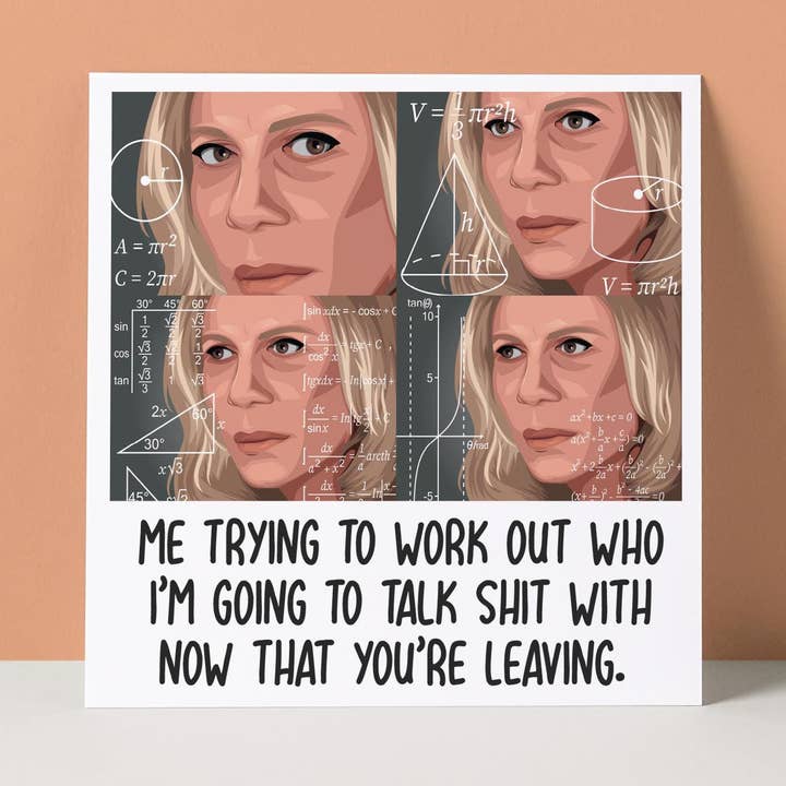 MÈME DE LA DAME DES MATHS - CARTE D'ADIEU pour la vente par Pack a Punch Designs