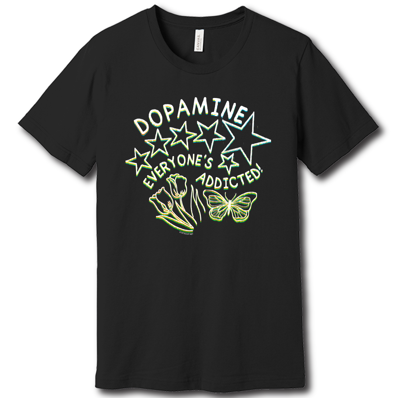 Static Cat Studio - Vente T-shirt à imprimés – unisexe - Dopamine – T-shirt unisexe0