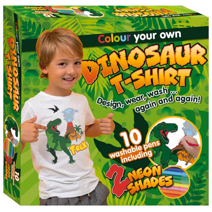 Fun Box 7: Colour Your Own Dinosaur T-Shirt for wholesale by Hinkler Australia