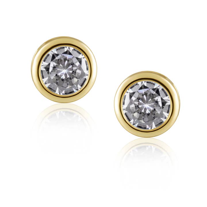 Alaina Bezel Studs for wholesale by Sahira Jewelry Design