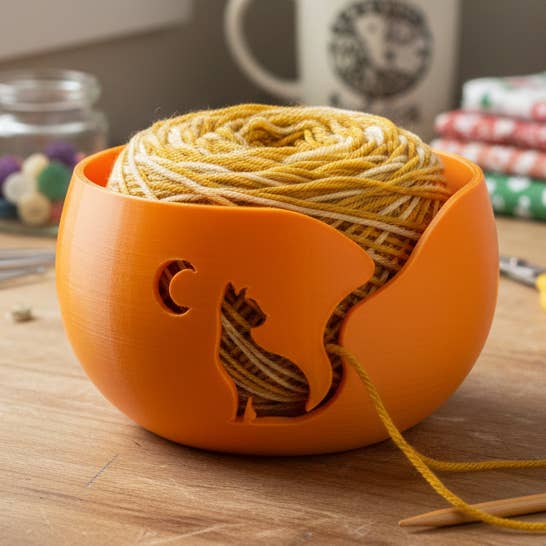 Cat & Moon Yarn Bowl for wholesale by Loops And Layers