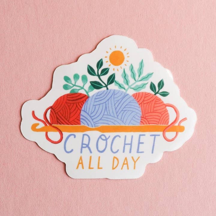 Crochet All Day Sticker for wholesale by Papio Press