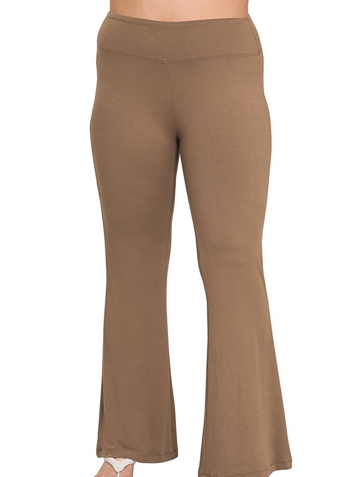 Plus Buttery Soft Flare Leg High Waist Yoga Pants for wholesale by Vanilla Monkey