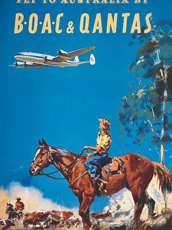 British Airways - Fly to Australia by BOAC & Qantas 913 for wholesale by Clanna Cards