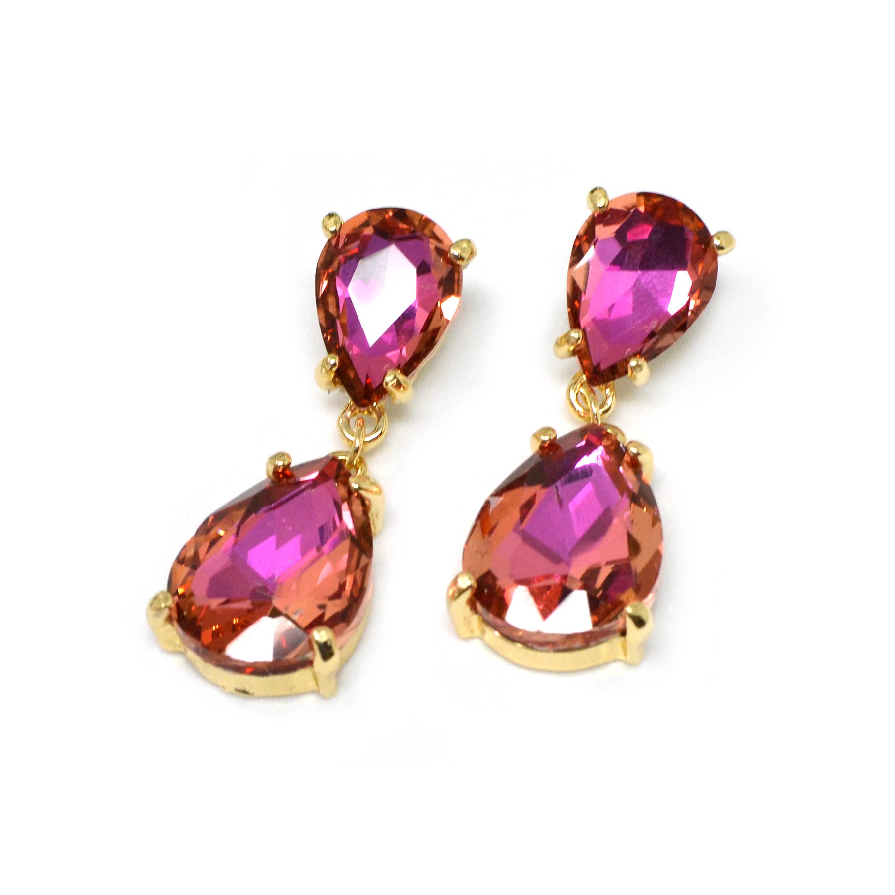 StarryNYC - Wholesale Dangle Earrings - Teardrop Glass Stone Dangle Crystal Bridal Earrings8