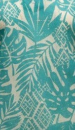 KikiSol - Vente Chemise à col boutonné – femme - Chemise pour petit ami KikiSol Palm Geo bleu sarcelle et crème1