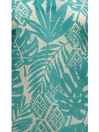 KikiSol - Vente Chemise à col boutonné – femme - Chemise pour petit ami KikiSol Palm Geo bleu sarcelle et crème1