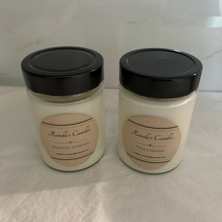 9oz soy wax candle jar for wholesale by Randle's Candles