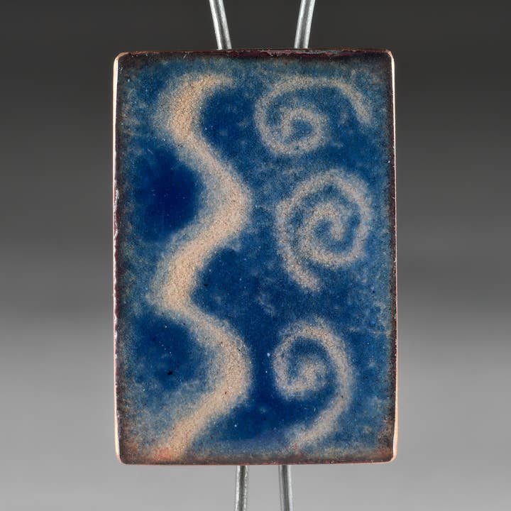 Copper Enamel Art Magnet, Abstract Water Symbols for wholesale by Kristin Ellis