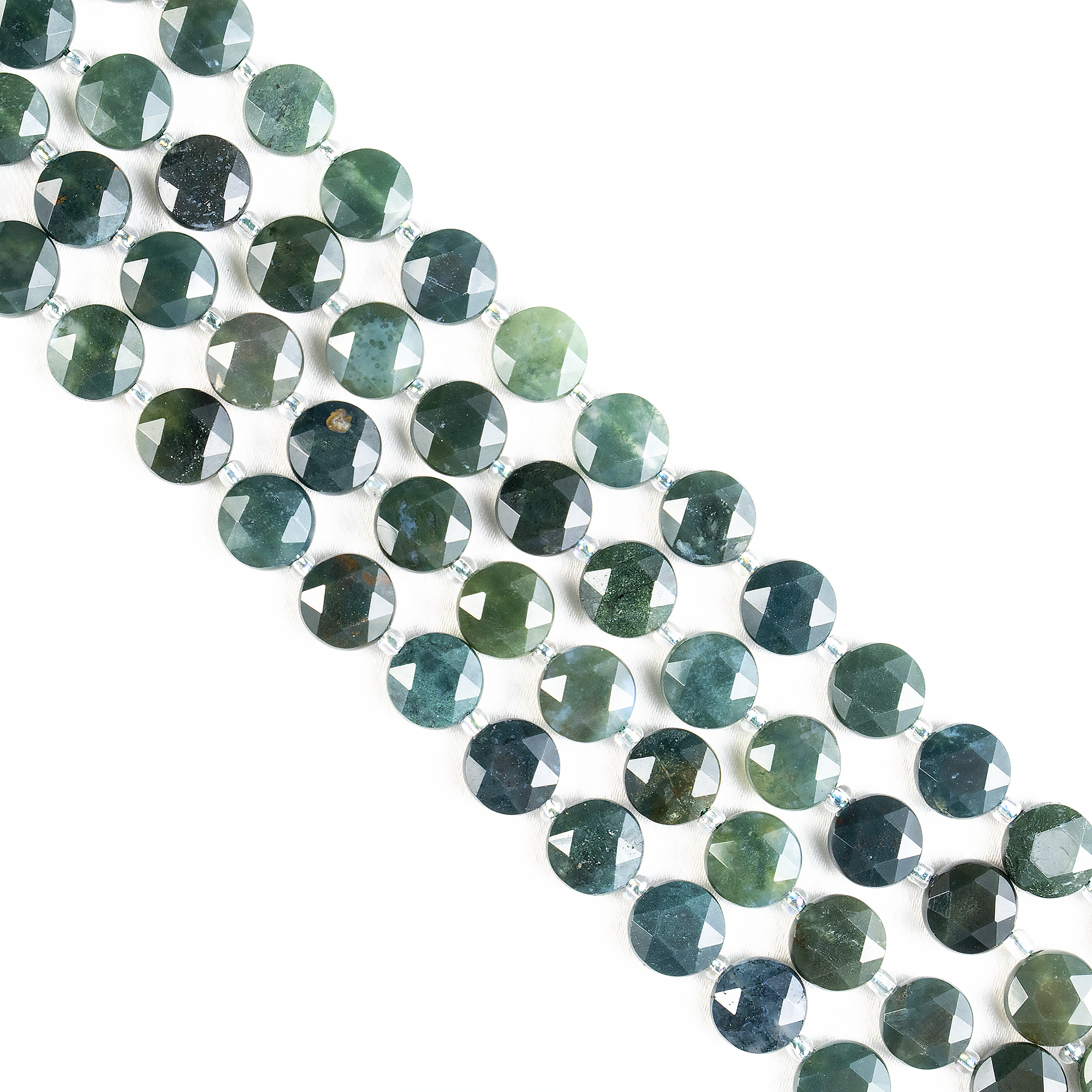 Soothing Crystals Beads - Wholesale Beads - Heishi Disc Beads | Moss Agate | Flat Crystal Beads2