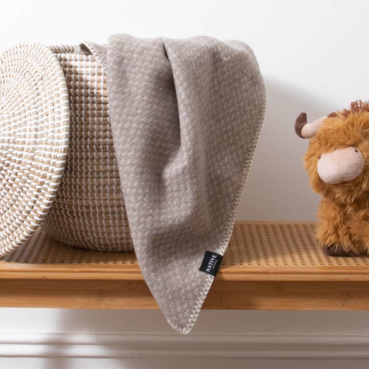 Hoop Baby Beige Wool Blanket for wholesale by Native Natural