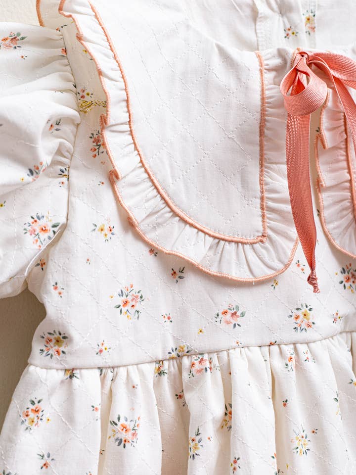 White Flowers Bella Dress Flower Print for wholesale on Faire2