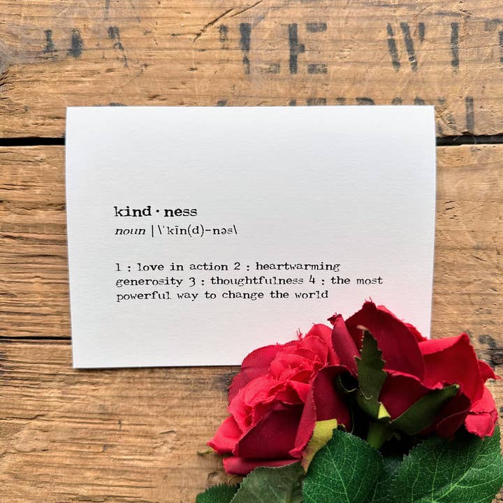 Alison Rose Vintage - Wholesale Love Card - kindness definition greeting card in typewriter font