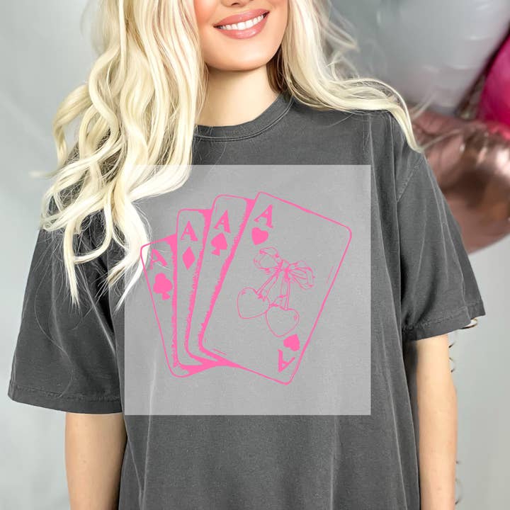 Cherry Playing Cards DTF TRANSFER for wholesale by Faith Forward Transfers