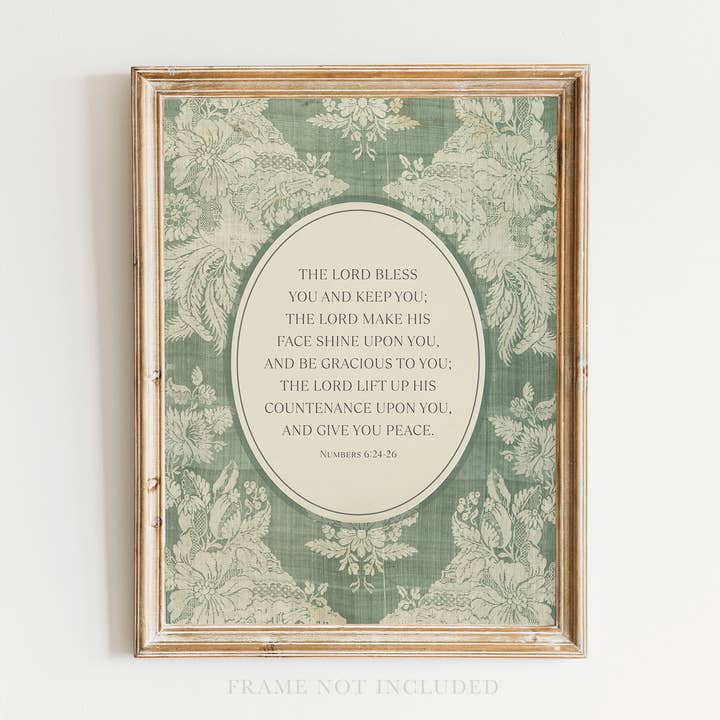 Bless You Vintage Wall Art Print Christian Gift Decor  for wholesale by Rooted in Truth