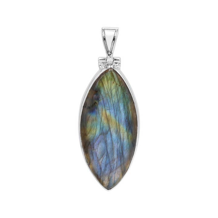 Pendentif de guérison en labradorite : Collier en argent 925 fait main pour la vente par Jay Jools