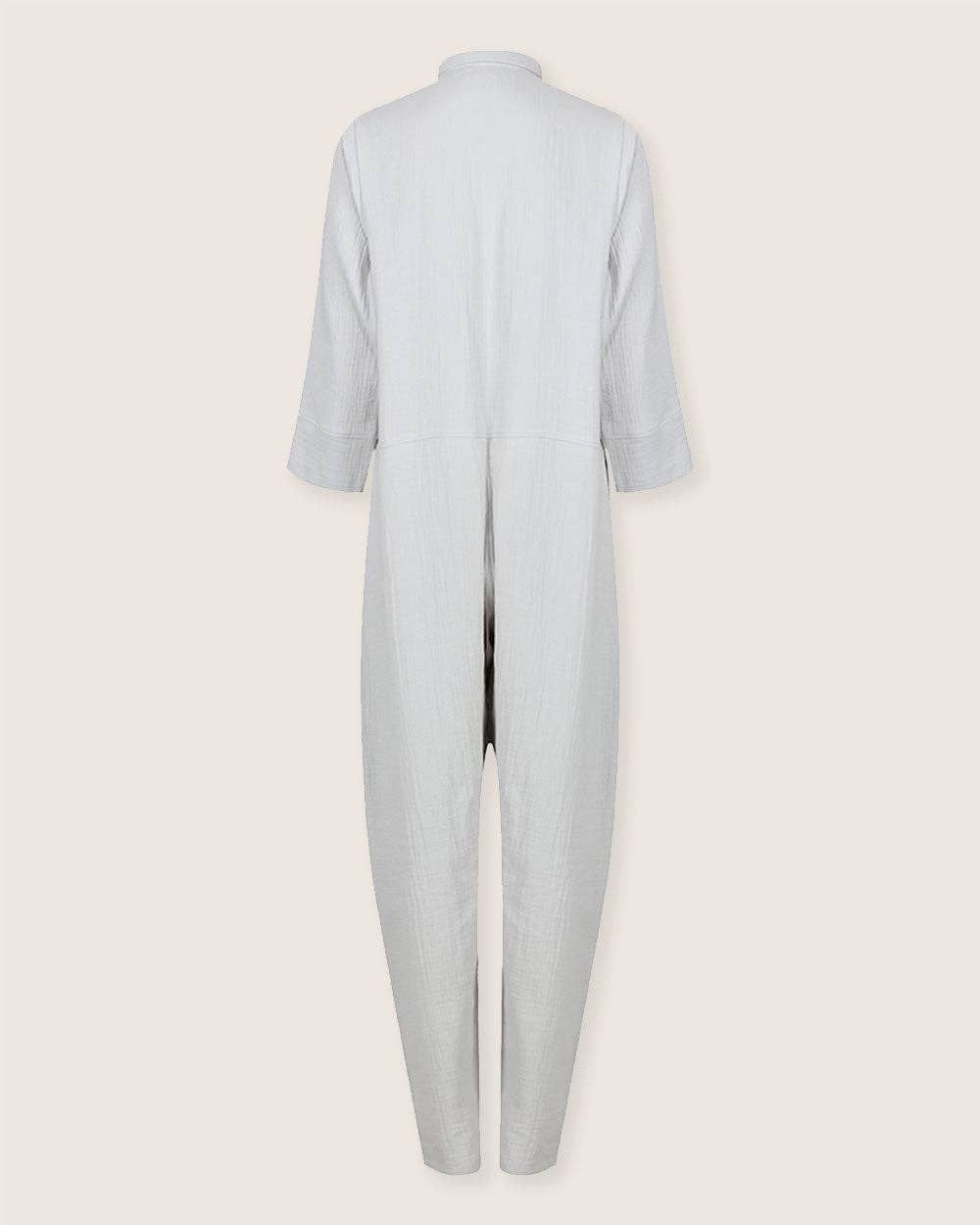 Shana Sky Blue Collared Jumpsuit for wholesale on Faire7