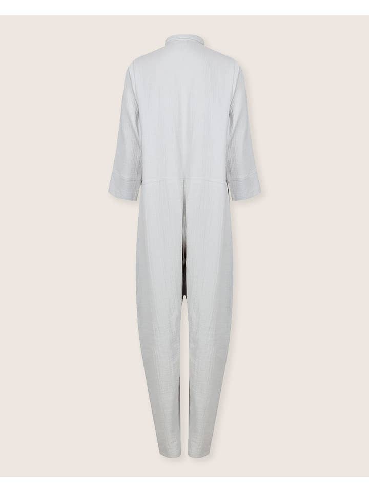 Shana Sky Blue Collared Jumpsuit for wholesale on Faire7