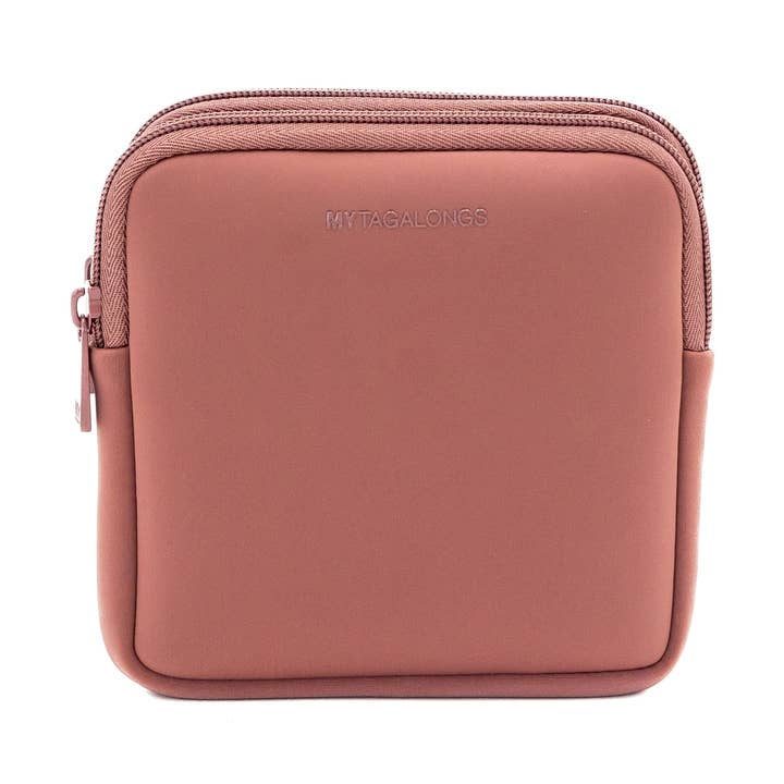 THE DOUBLE DETACHABLE POUCH - DESERT ROSE for wholesale by MYTAGALONGS