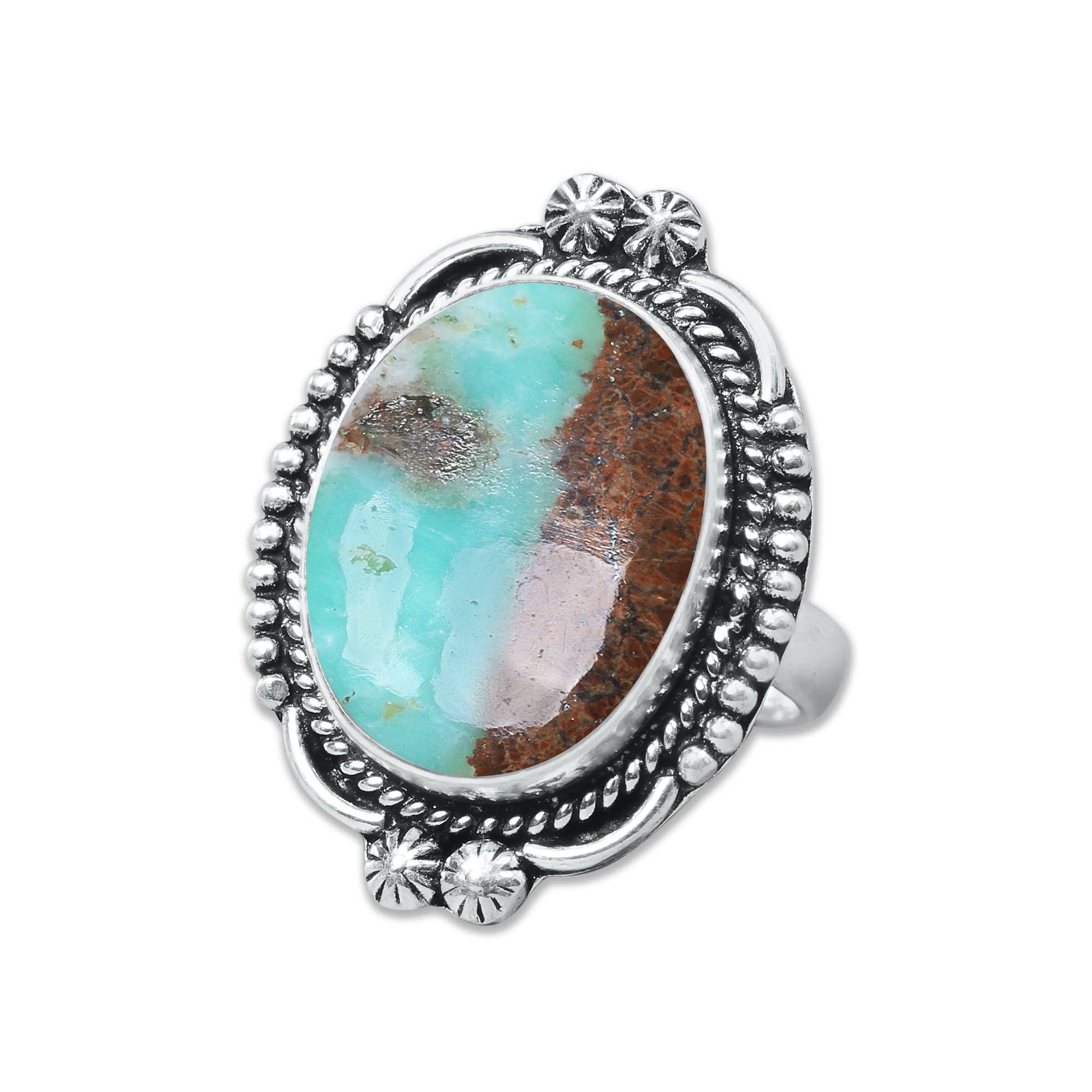 Handmade Jewels - Wholesale Cocktail/Statement Ring - Chrysoprase Matrix Rings – Silver-Plated, Handmade, Assorted Sizes (Made to Order)20