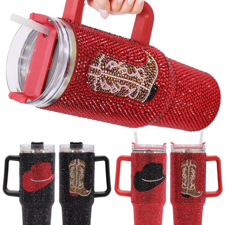 ASSORTED Cowgirl Bling Glam Stainless Steel Tumbler for wholesale on Faire