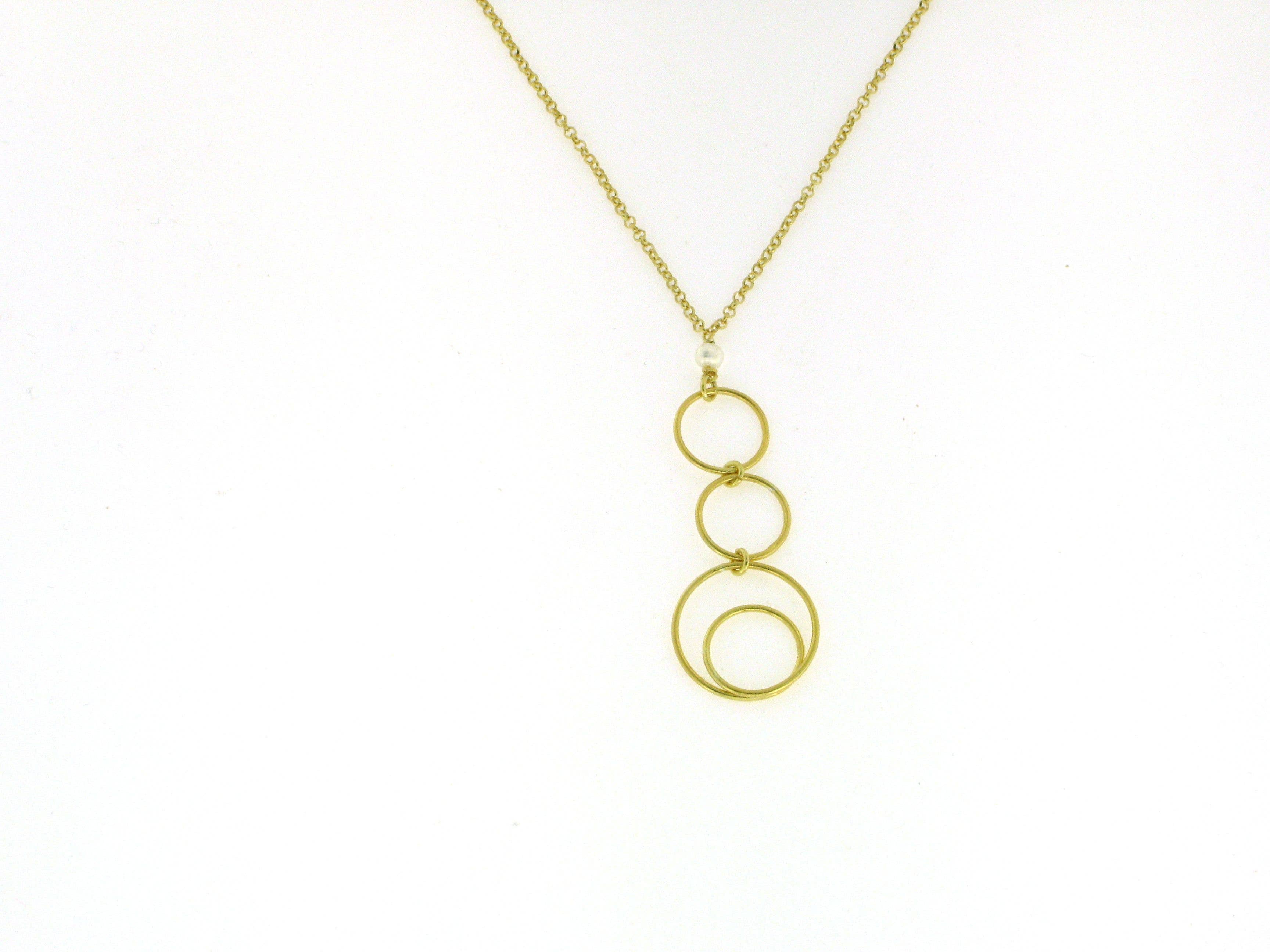 Yneda Jewels - Wholesale Pendant/Charm Necklace - Sterling silver necklace with pearl and circle design.6