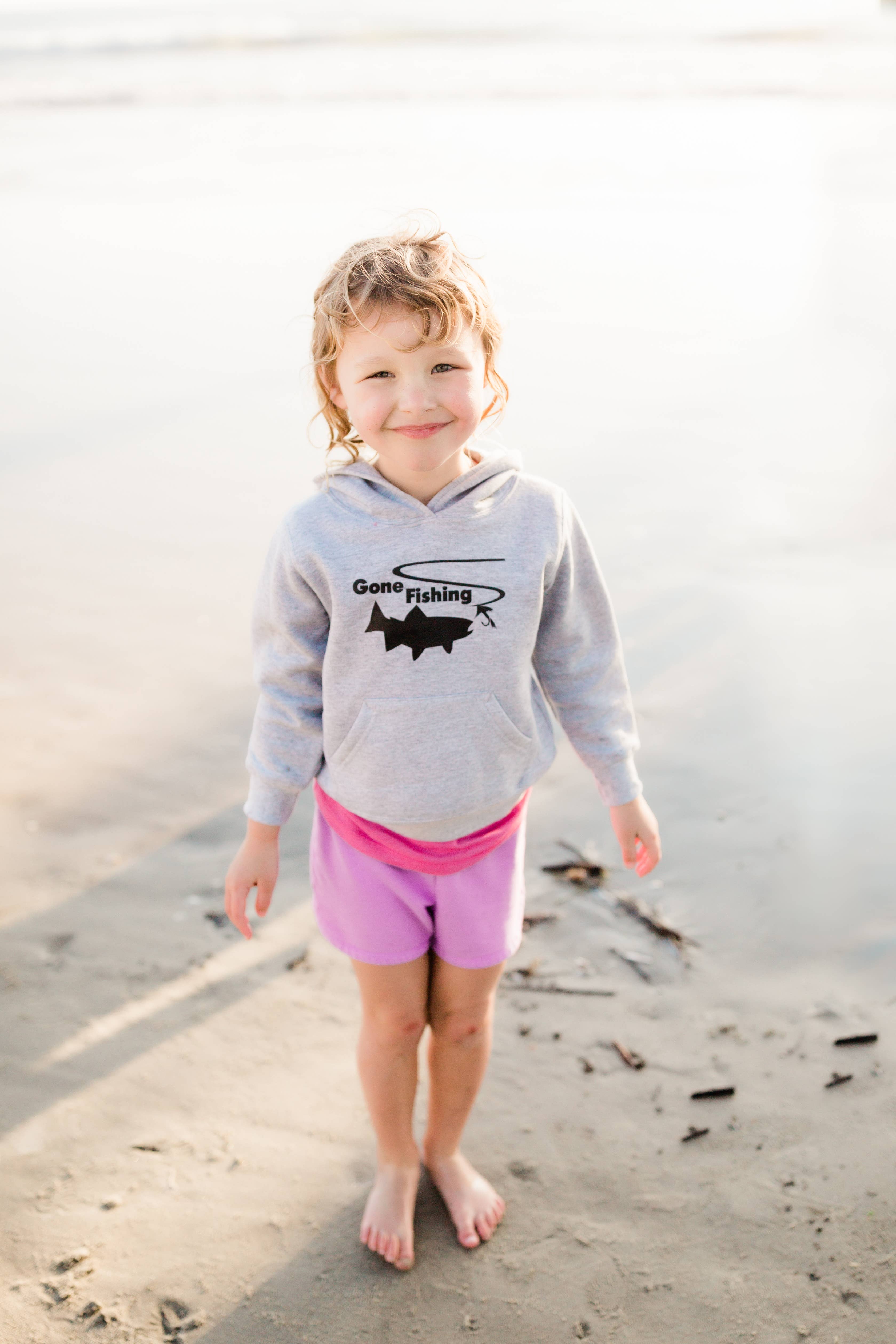 Outdoorable Apparel - Wholesale Hoodie - Kids - Heavy Weight Grey Gone Fishing Hoodie2